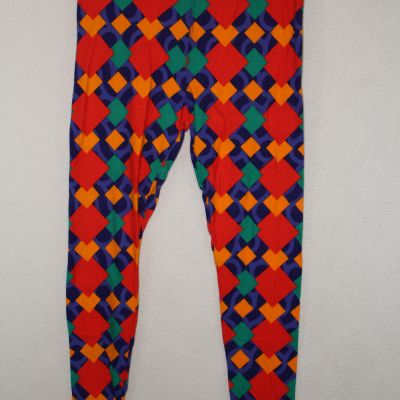 NWT LuLaRoe Tall Curvy TC Leggings Bright Multi-color Geometric Print